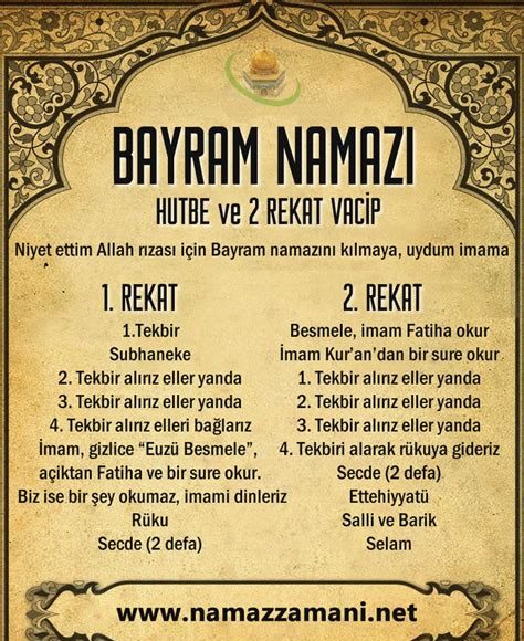 Bayram Namazı Nasıl Kılınır