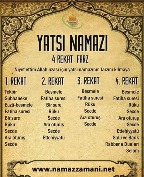 Yatsı Namazı Nasıl Kılınır